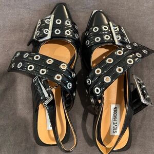 Steve Madden Black Grommet Heels